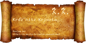 Kránitz Kriszta névjegykártya